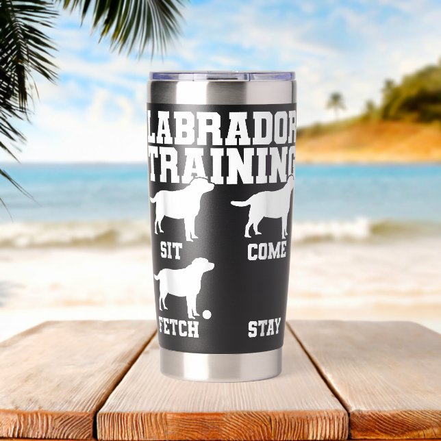 Botella Aislada Entrenador de perros labradores (Playa (girada))