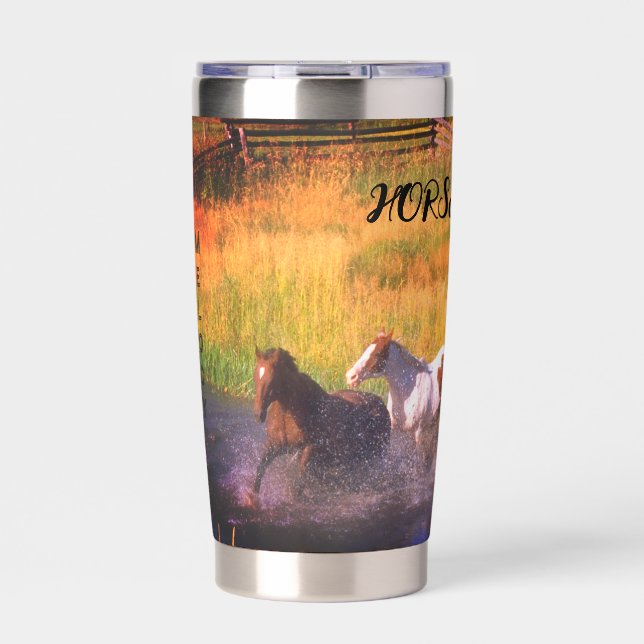 Botella Aislada Escena del río Horse Lover (Frente)