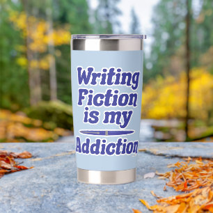 Botella Aislada Escribir ficción es mi autor adictivo diciendo