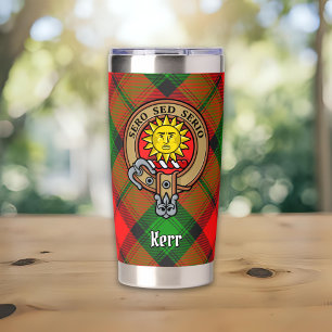 Botella Aislada Escudo de armas del Clan Kerr sobre tartán