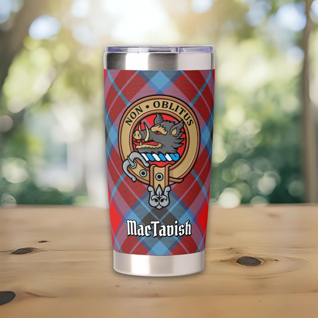 Botella Aislada Escudo de Clan MacTavish sobre Tartán (Subido por el creador)