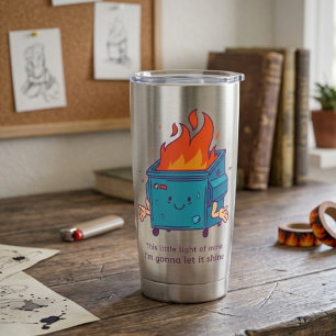 Botella Aislada Esta pequeña luz: vaso térmico de fuego en un cont
