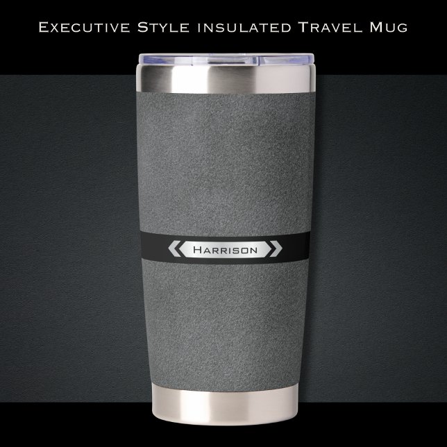 Botella Aislada Executive Gray Office Travel Mug (The perfect blend of utility and status for the modern executive professional)