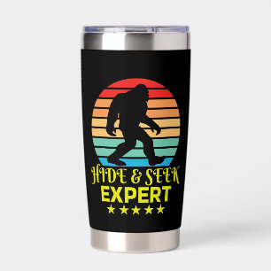 Botella Aislada Experto en Escondite y Busca Bigfoot Divertido