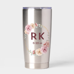 Botella Aislada Fecha de Boda Personalizada de Iniciales bodas
