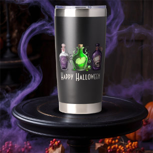 Botella Aislada Feliz aniversario de Halloween