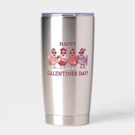 Botella Aislada Feliz Día de Galentines Gallina Cuadrilla Lindo Di