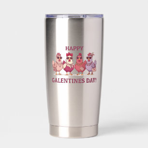 Botella Aislada Feliz Día de Galentines Gallina Cuadrilla Lindo Di