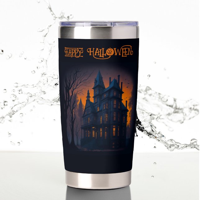 Botella Aislada Feliz Halloween Hauned Mansion House (Subido por el creador)
