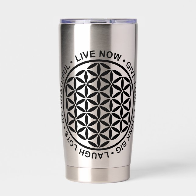 Botella Aislada Flor De Símbolo De La Vida - Reglas De La Vida 1 (Frente)