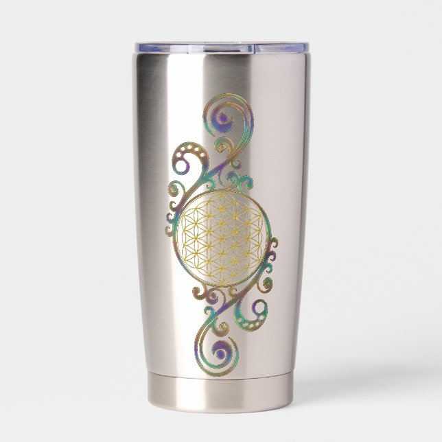 Botella Aislada Flor De Vida - Ornamentos Espirales 1 (Frente)