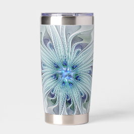 Botella Aislada Floral Beauty Abstract Modern Blue Pastel Flower