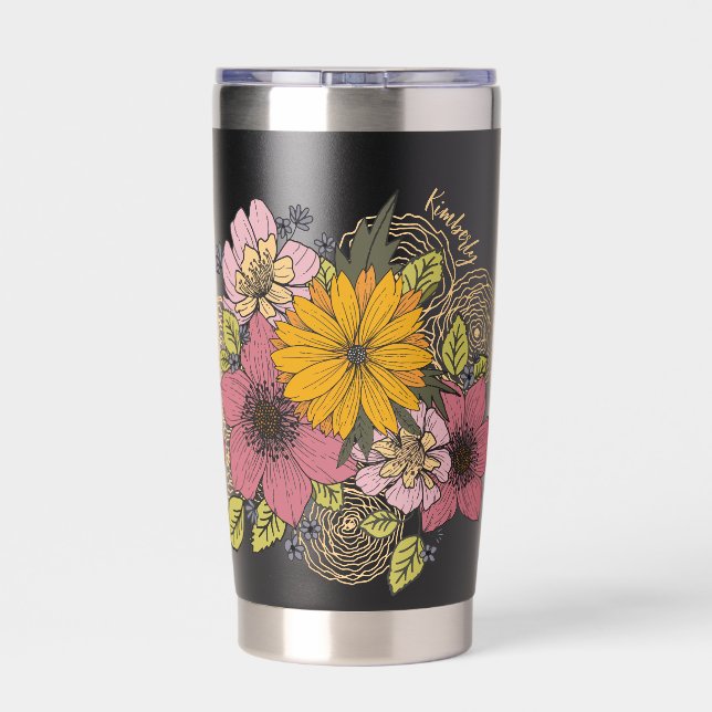 Botella Aislada Floral Bouquet Tall Tumbler (Detrás)