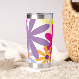 Botella Aislada Floral de Retro Groovy