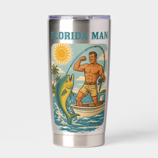 Botella Aislada Florida Man -Coastal Fishing Boat- Retro Fisherman (Frente)