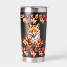 Fox otoñal con hojas de otoño - Wildlife Co estaci