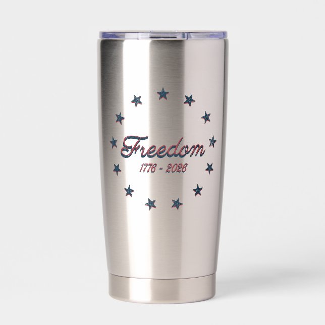 Botella Aislada Freedom 1776–2026 America 250 Patriotic Design (Frente)