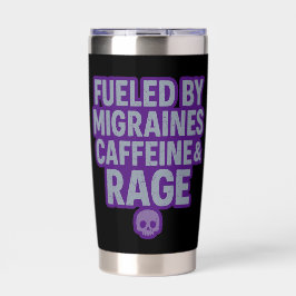 Botella Aislada Fueled by Migraines, Caffeine & Rage Purple