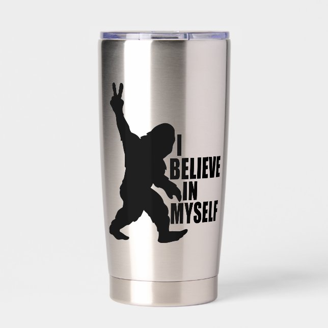 Botella Aislada Funny Bigfoot-I Believe in Myself   (Frente)