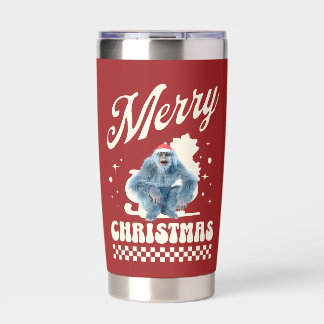 Botella Aislada Funny Yeti - Merry Christmas