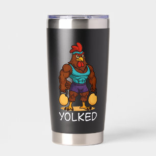 Botella Aislada Gallo Yolkeado – Kettlebell Fuerte y Divertido de 
