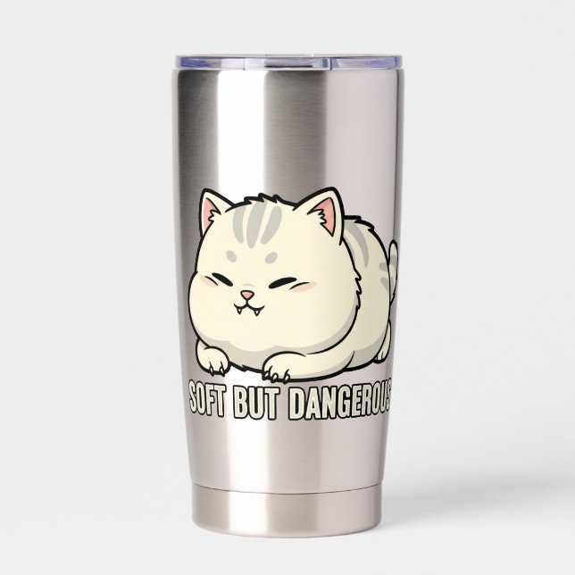 Botella Aislada Gatito Suave Pero Peligroso (Frente)