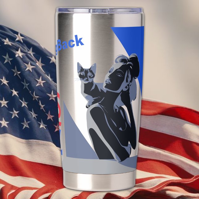 Botella Aislada Gato Damas para Harris Walz - ¡No vamos a volver! (Subido por el creador)