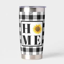 Botella Aislada girasol de cuadros de Búfalo "Hogar"