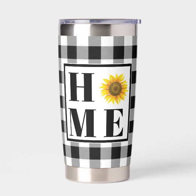 Botella Aislada girasol de cuadros de Búfalo "Hogar"   (Izquierdo)