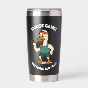 Botella Aislada Goose Gainz – Diseño divertido de entrenamiento de