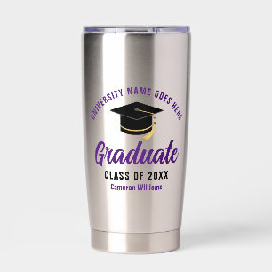 Botella Aislada Graduación púrpura 2025 Personalizado Graduado
