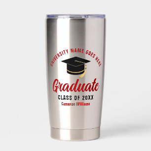 Botella Aislada Graduación Universitaria Personalizada Graduado Ro