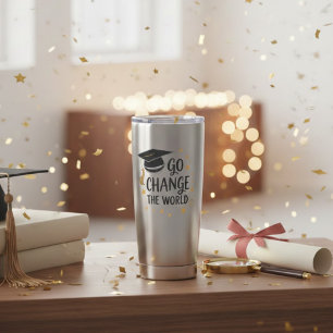 Botella Aislada Graduación Ve a Cambiar El Mundo Fiesta Divertida