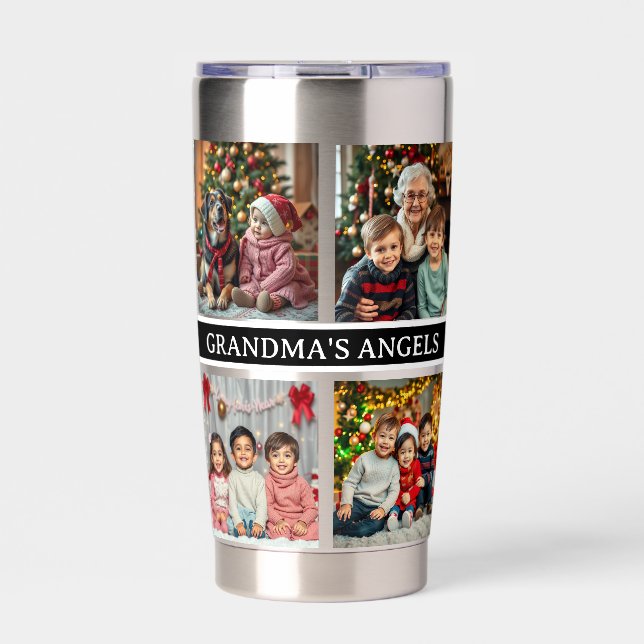Botella Aislada Grandma's Angels | 8 Photo Template (Frente)
