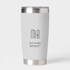 Botella Aislada Gris monograma moderno