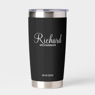 Botella Aislada Groomsman personalizado con guión moderno