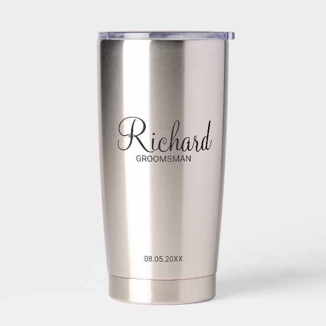 Botella Aislada Groomsman personalizado con guión moderno (Izquierdo)