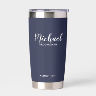 Botella Aislada Groomsmen personalizado de escritura moderna