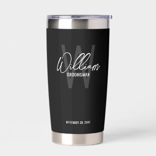 Botella Aislada Groomsmen personalizado de escritura moderna