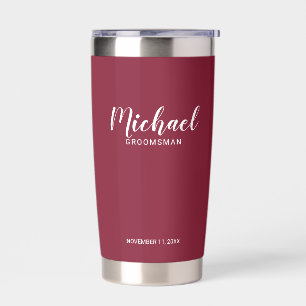 Botella Aislada Groomsmen personalizado de escritura moderna