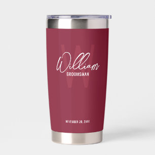 Botella Aislada Groomsmen personalizado de escritura moderna