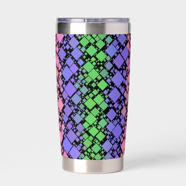 Botella Aislada Groovy Boho Retro Mod Geométrico Orgullo Trigénero (Detrás)