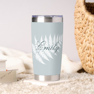 Botella Aislada Helecho Blanco Azul Helado Nombre Personalizado Pl