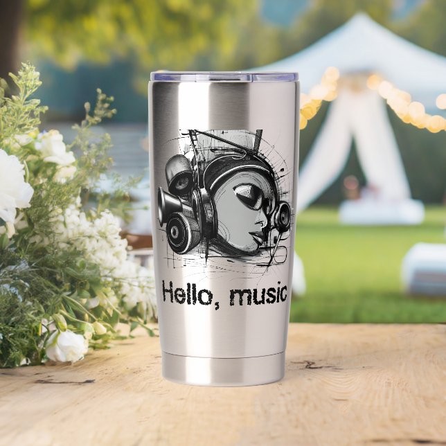 Botella Aislada hello music (Boda (girado))