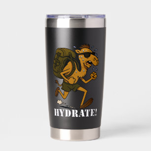 Botella Aislada Hidratar – divertido diseño de fitness con camello