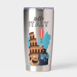 Botella Aislada Hola Italia