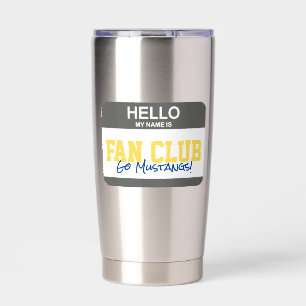 Botella Aislada Hola Mi Nombre Es FAN CLUB Nametag Equipo Fun
