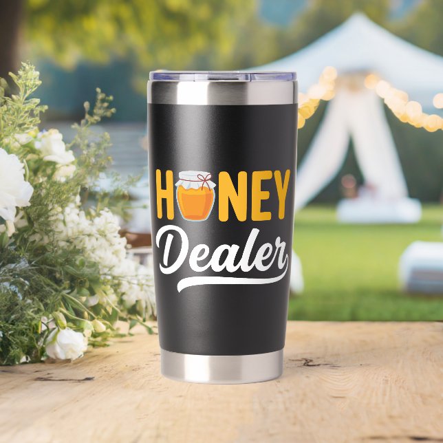 Botella Aislada Honey Dealer Beekeeper Honeycomb Beekeeping Queen  (Boda (girado))