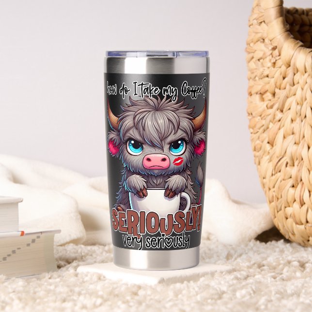 Botella Aislada How Do I Take My Coffee? Seriously Very Seriously  (Sala de estar (girado))