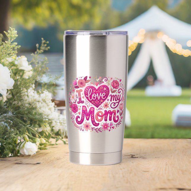 Botella Aislada I love my mom (Boda (girado))